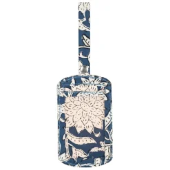 Etiquette bagage en coton bleu - Flaura