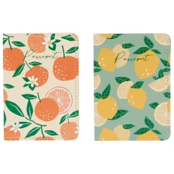 Etui passeport x2 multicolore 10x15cm papier coton recyclé - Retro Summer