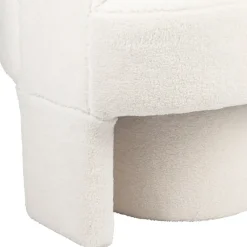 Fauteuil avec tabouret bouclette ecru - Organic