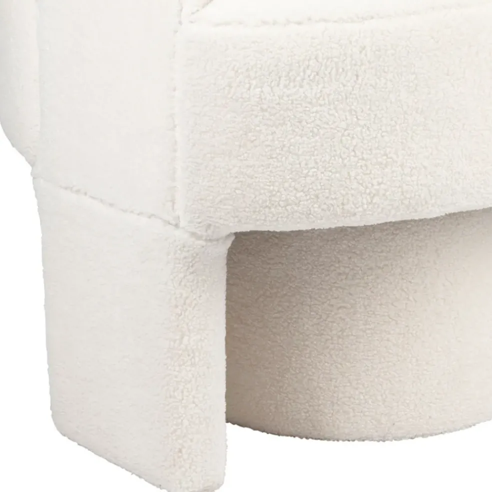 Fauteuil avec tabouret bouclette ecru - Organic