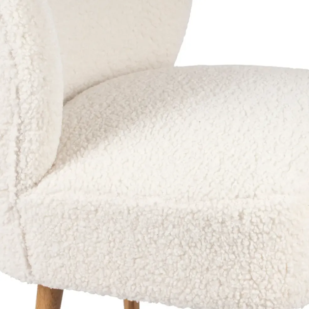 Fauteuil bouclette blanc crème - Elément