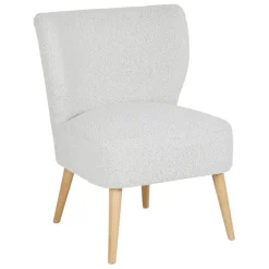 Fauteuil bouclette blanc - Eleonor