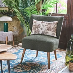Fauteuil bouclette vert - Eleonor