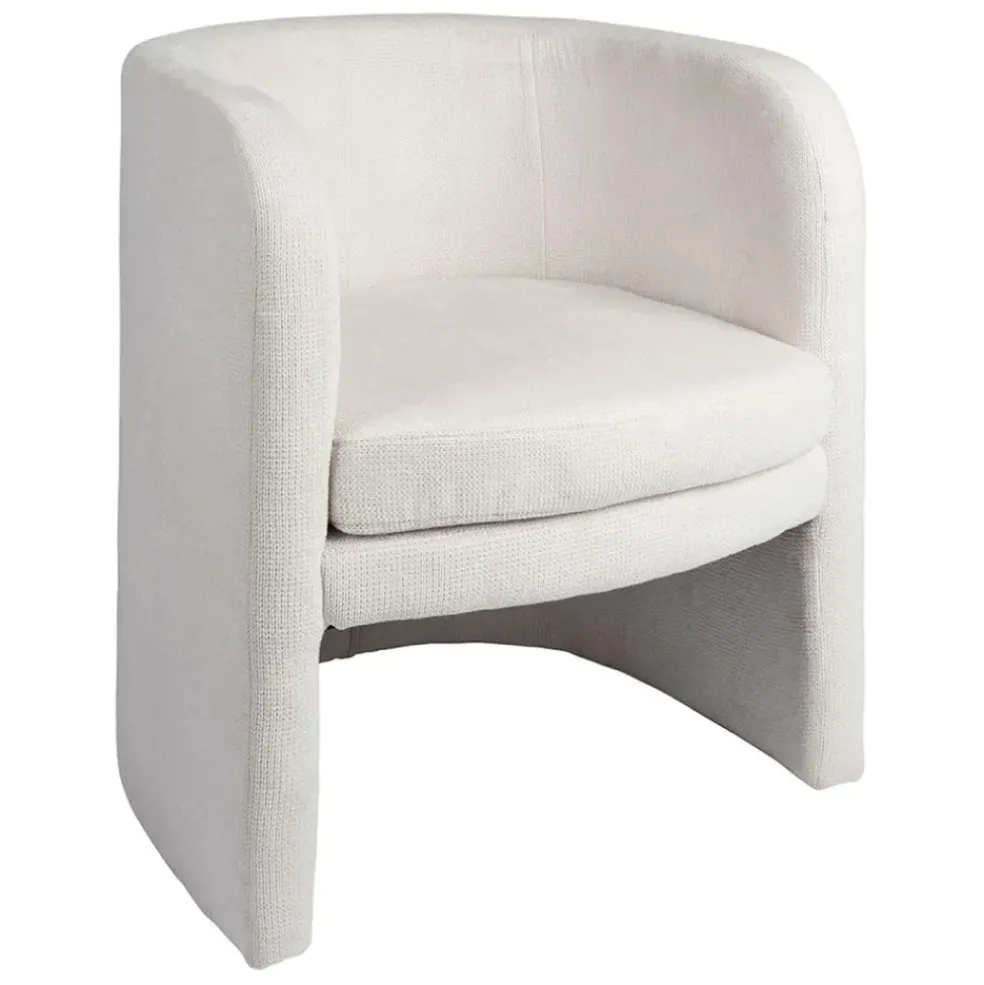 Fauteuil club en tissu écru - Tessia