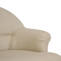 Fauteuil crapaud en pin et coton crème - Chambray