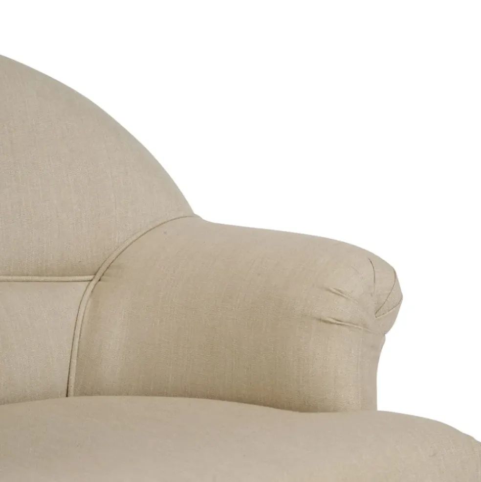 Fauteuil crapaud en pin et coton crème - Chambray