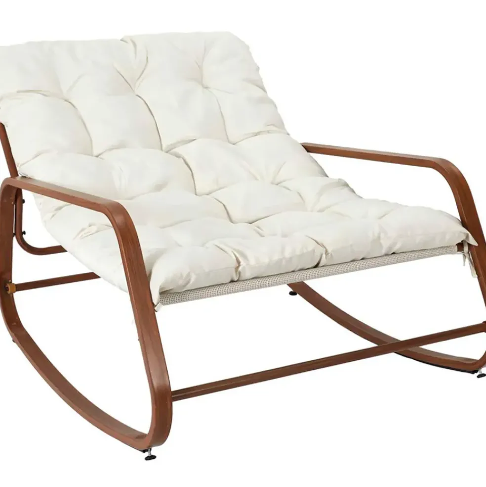 Fauteuil de jardin à bascule beige - Miami