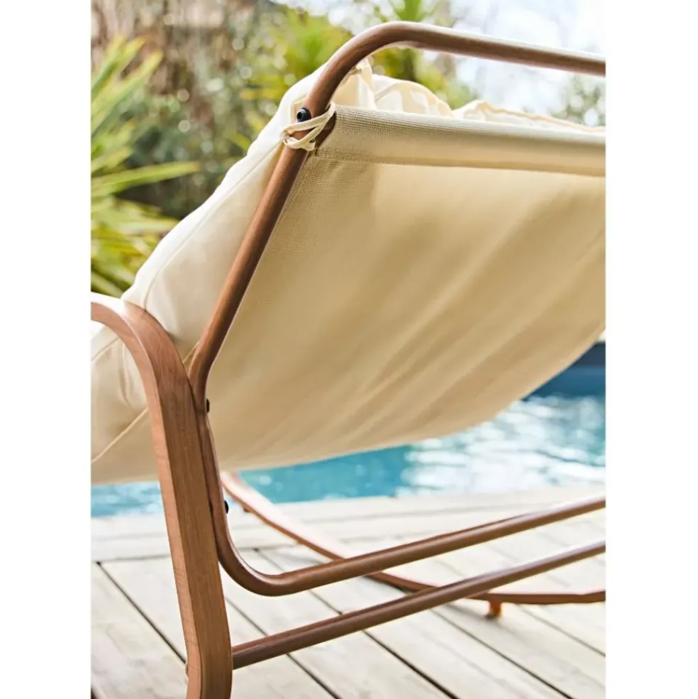 Fauteuil de jardin à bascule beige - Miami