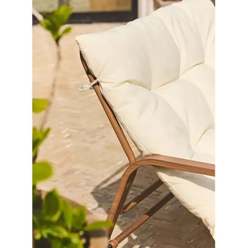Fauteuil de jardin à bascule beige - Miami