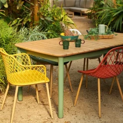 Fauteuil de jardin jaune en plastique malaga