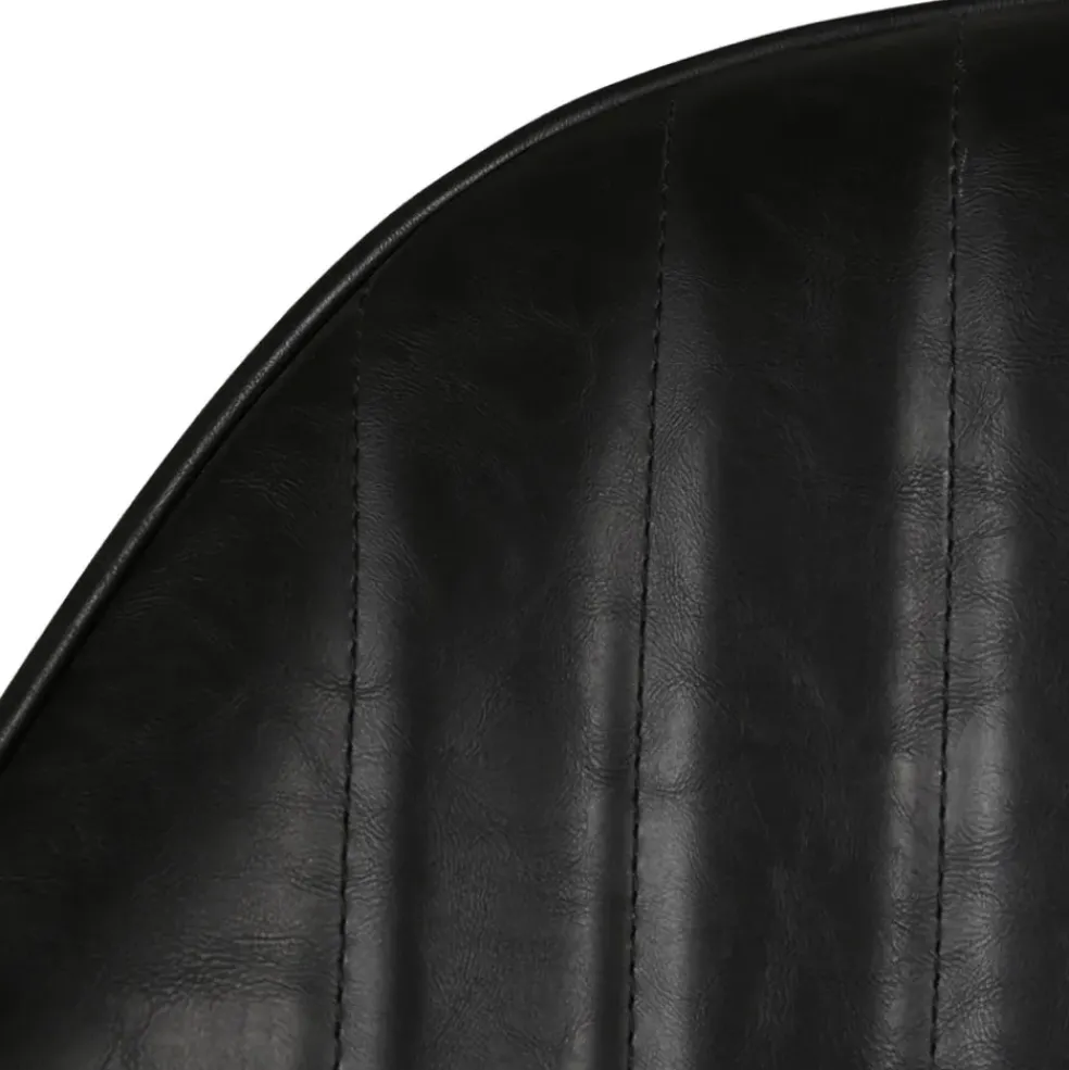 Fauteuil de salle à manger effet cuir noir - Ben
