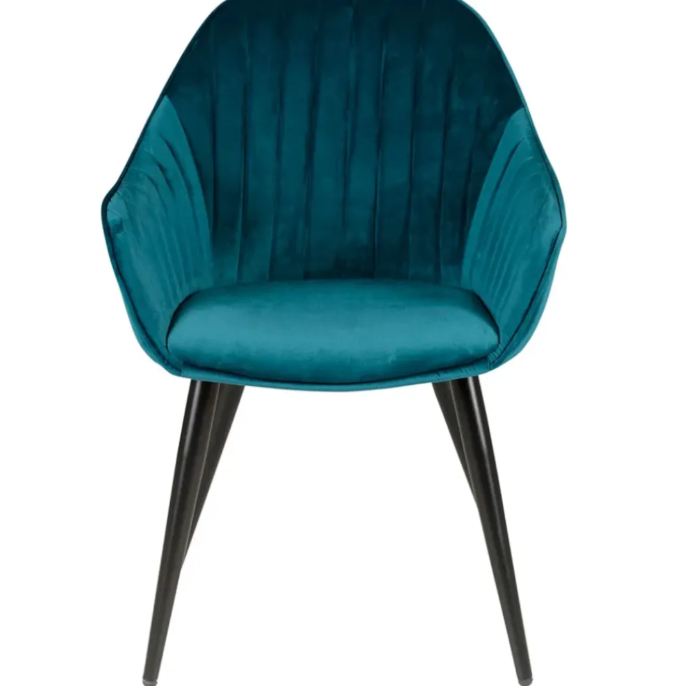 Fauteuil de salle à manger en velours bleu - Ben