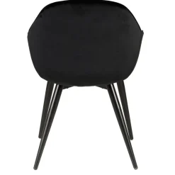 Fauteuil de salle à manger en velours noir - Ben