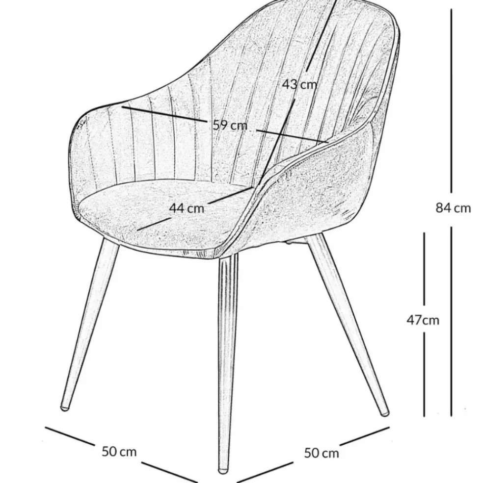 Fauteuil de salle à manger en velours noir - Ben