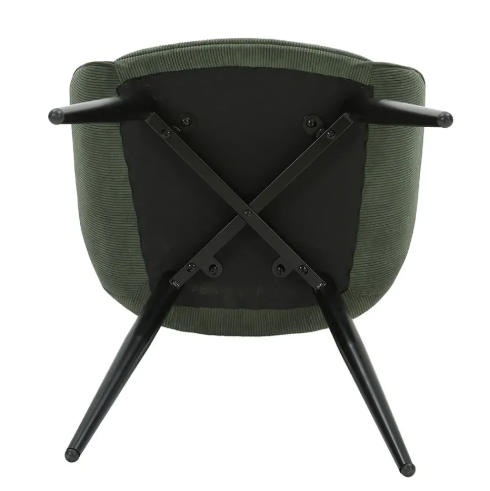 Fauteuil de salle à manger en velours côtelé kaki - Ben