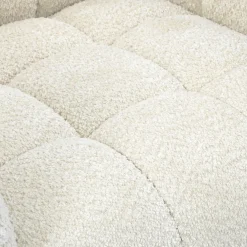 Fauteuil de salon en tissu effet bouclette écru - Beryl