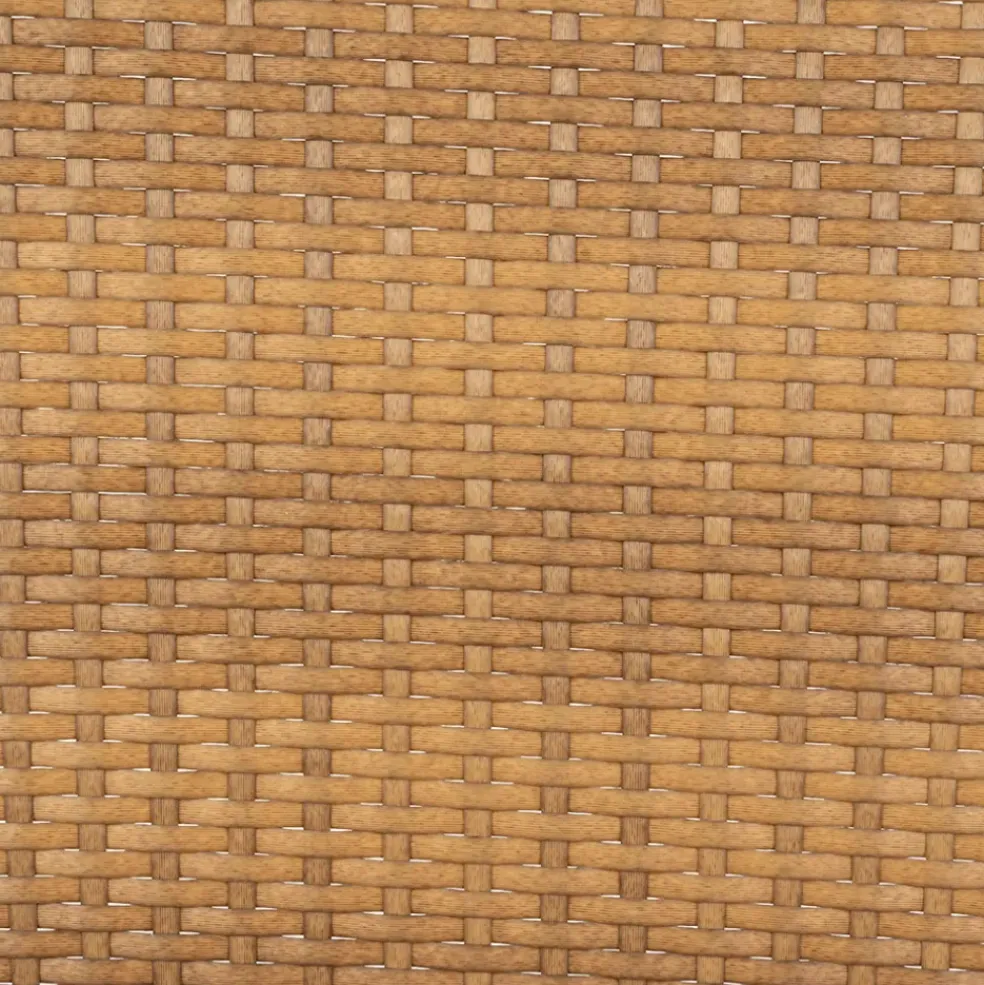 Fauteuil d'extérieur en acier et effet cannage naturel - Malaya