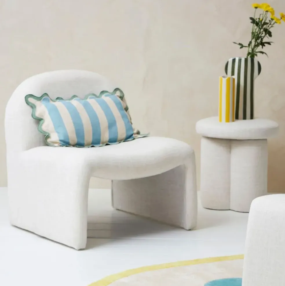 Fauteuil en lin écru - Minimal