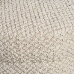 Fauteuil en tissu bouclette et hévéa écru - Claudine