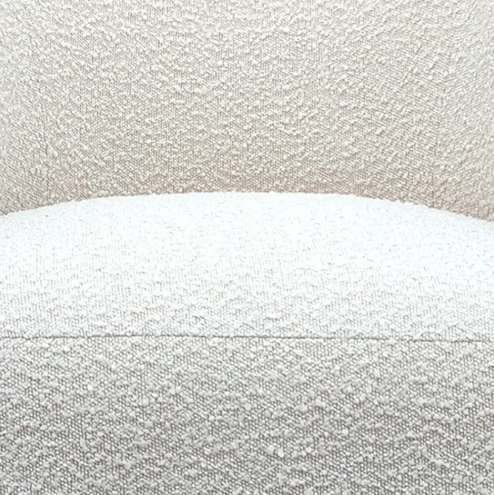 Fauteuil en tissu bouclette écru - Sixties