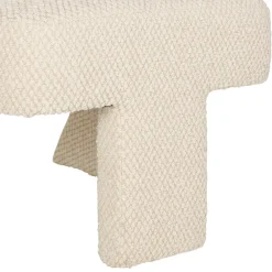 Fauteuil en tissu bouclette ivoire - Klosen