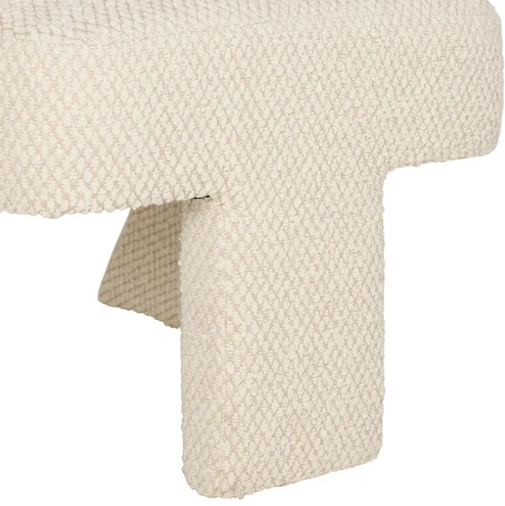 Fauteuil en tissu bouclette ivoire - Klosen