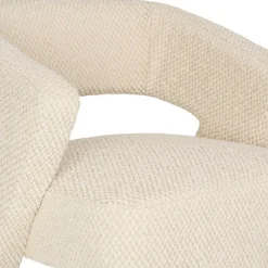 Fauteuil en tissu bouclette ivoire - Klosen