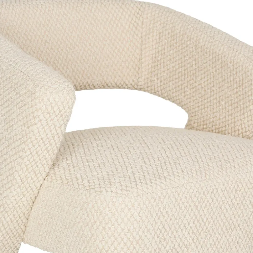 Fauteuil en tissu bouclette ivoire - Klosen