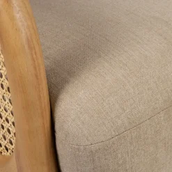Fauteuil en tissu et hévéa beige - Firmin
