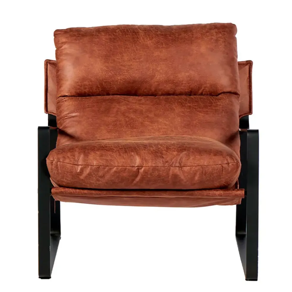 Fauteuil en tissu imitation cuir havane - Torsten