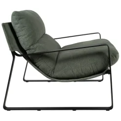 Fauteuil en tissu kaki et fer noir - Torsten
