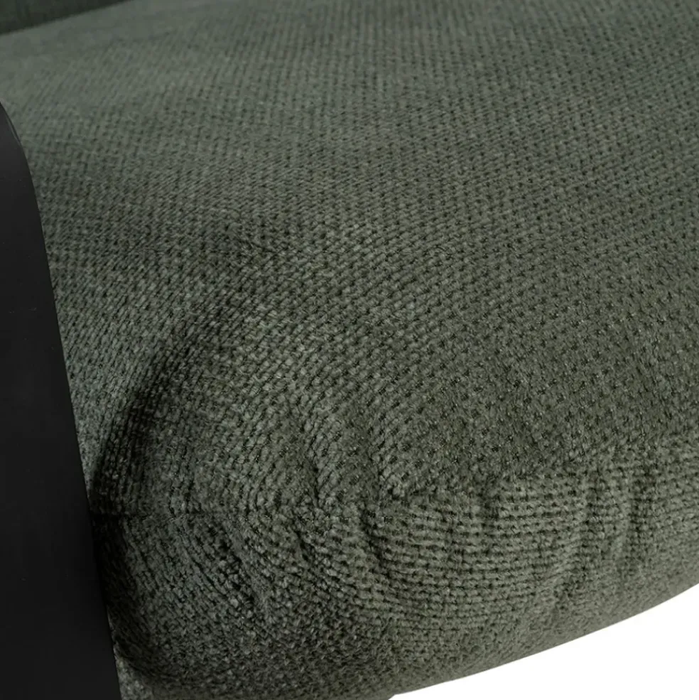 Fauteuil en tissu kaki et fer noir - Torsten