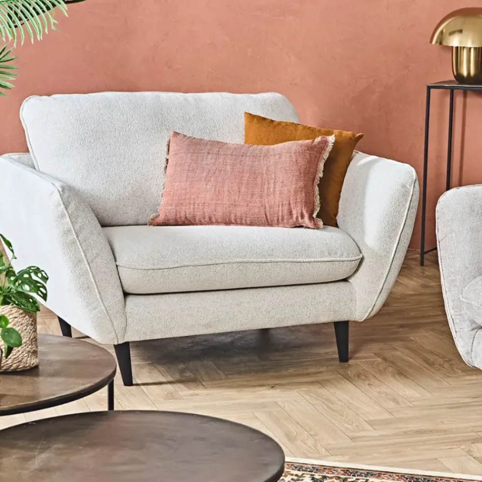 Fauteuil en tissu Raven ivoire - Axel