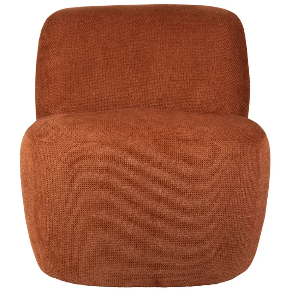 Fauteuil en tissu terracotta - Tessia