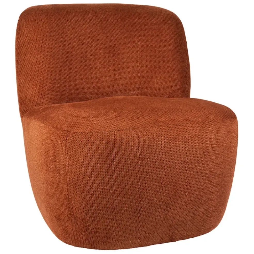 Fauteuil en tissu terracotta - Tessia
