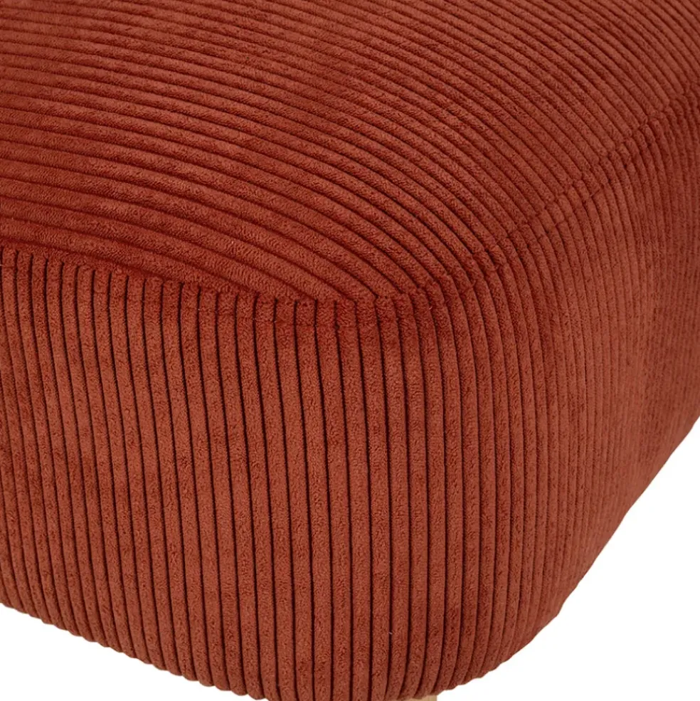 Fauteuil en velours côtelé terracotta - Eleonor