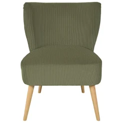 Fauteuil en velours côtelé kaki - Eleonor