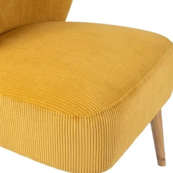 Fauteuil en velours côtelé moutarde - Eleonor