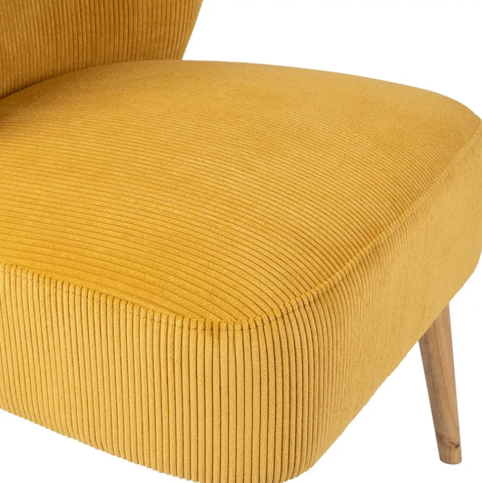 Fauteuil en velours côtelé moutarde - Eleonor