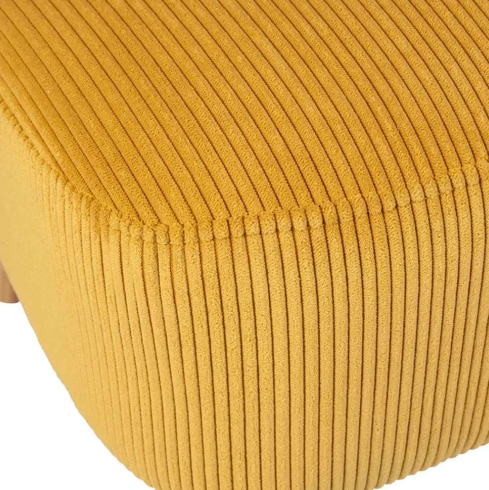 Fauteuil en velours côtelé moutarde - Eleonor