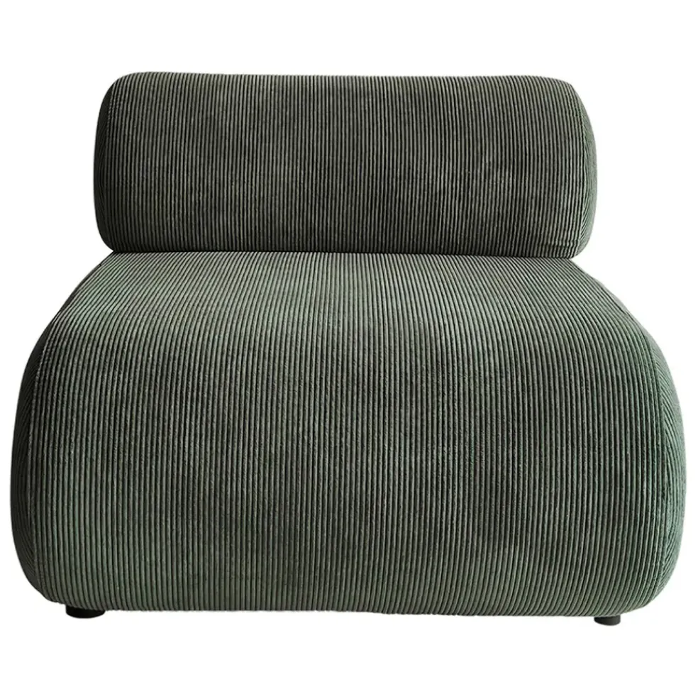 Fauteuil en velours côtelé vert - Chelsea