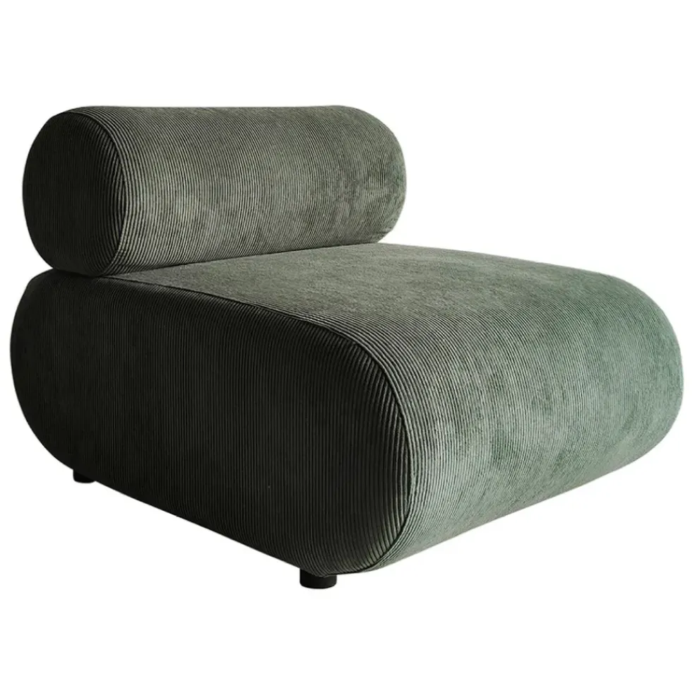 Fauteuil en velours côtelé vert - Chelsea