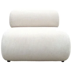 Fauteuil en velours côtelé blanc cassé - Chelsea