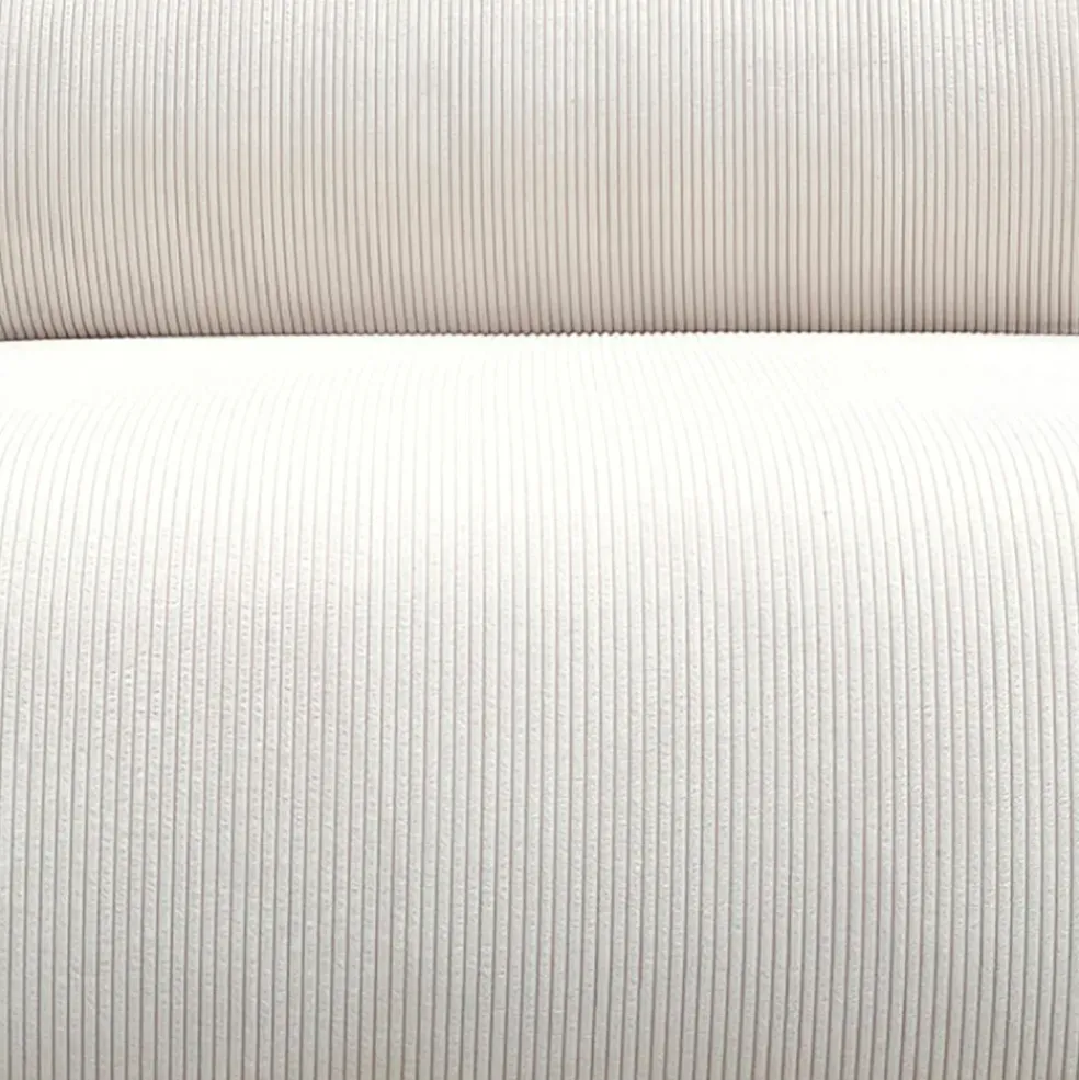 Fauteuil en velours côtelé blanc cassé - Chelsea
