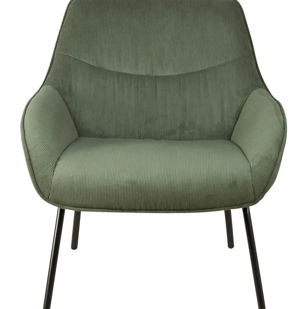 Fauteuil en velours côtelé vert sapin - martin