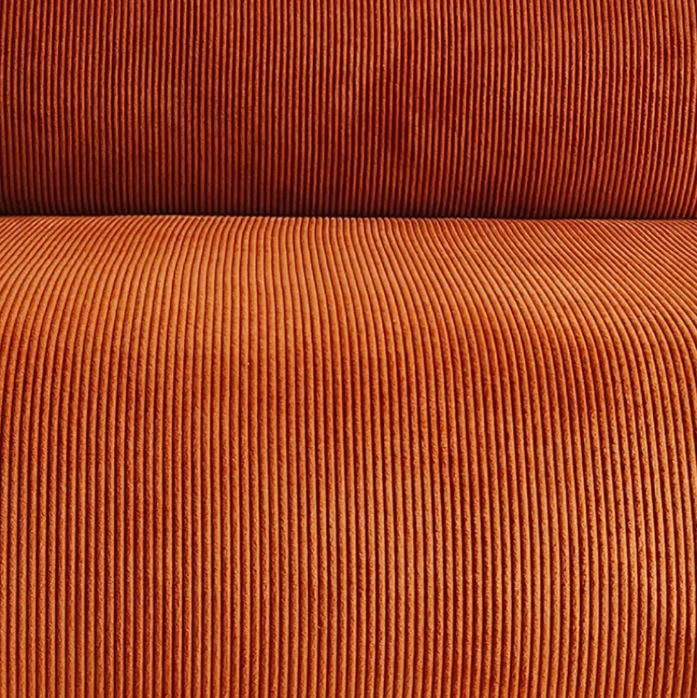 Fauteuil en velours côtelé terracotta - Chelsea