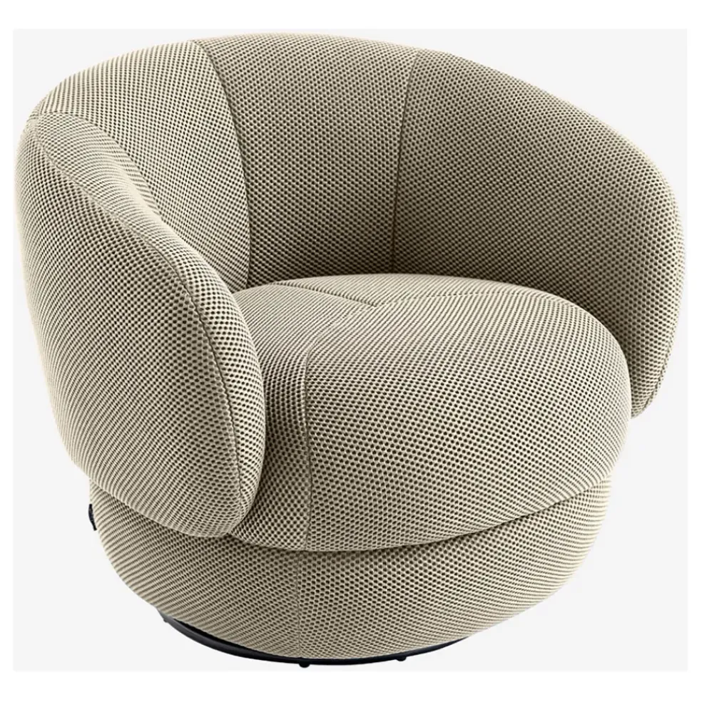 Fauteuil pivotant en tissu 3d sable - Somio