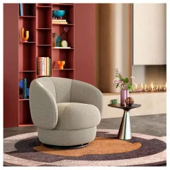 Fauteuil pivotant en tissu 3d sable - Somio
