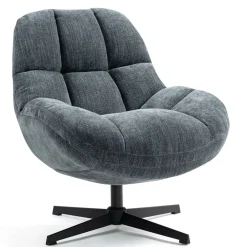 Fauteuil pivotant en tissu bleu - Molto