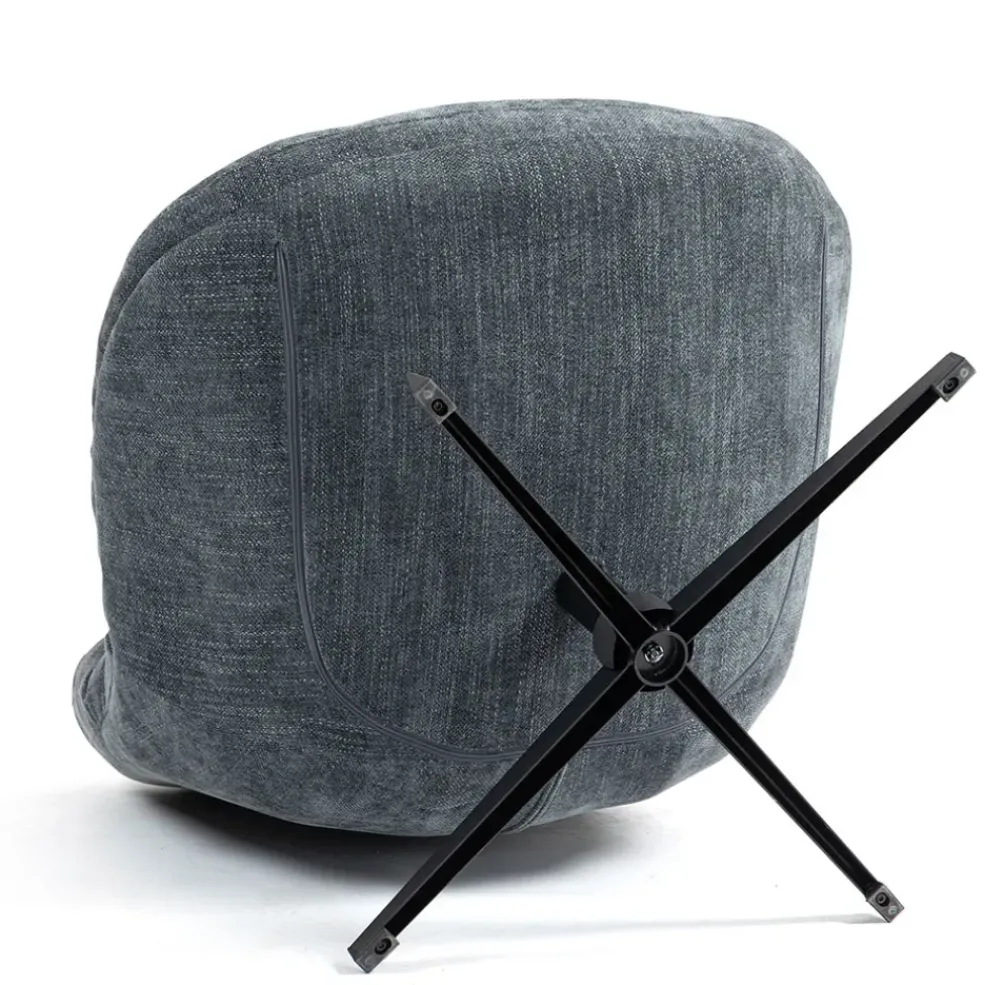 Fauteuil pivotant en tissu bleu - Molto